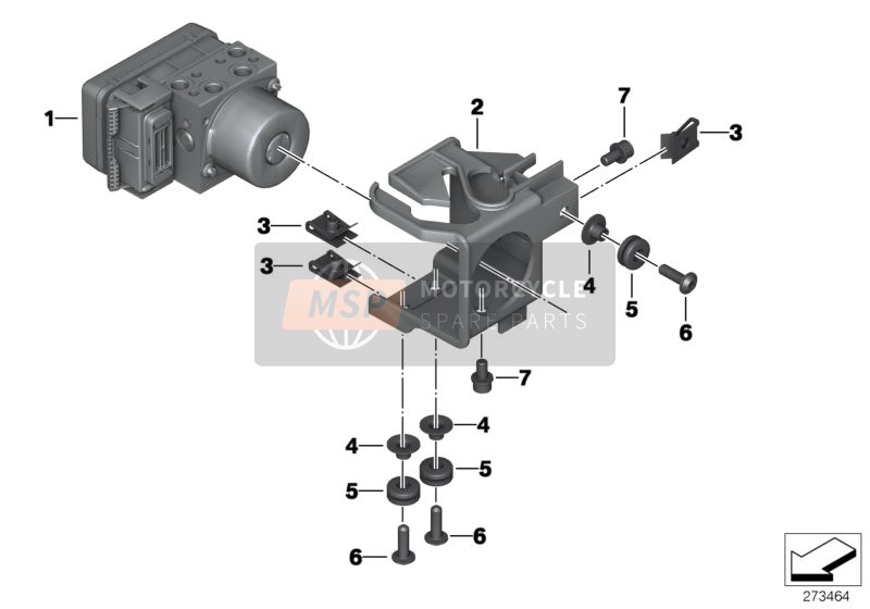 34517725253, Bracket, Pressure Modulator, BMW, 0