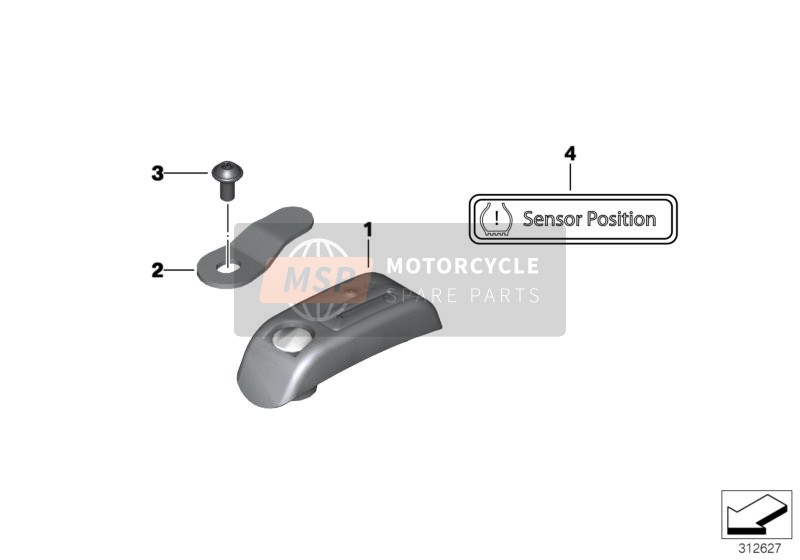 BMW C 600 Sport (0131, 0132) 2014 Sensor RDC para rueda delantera para un 2014 BMW C 600 Sport (0131, 0132)