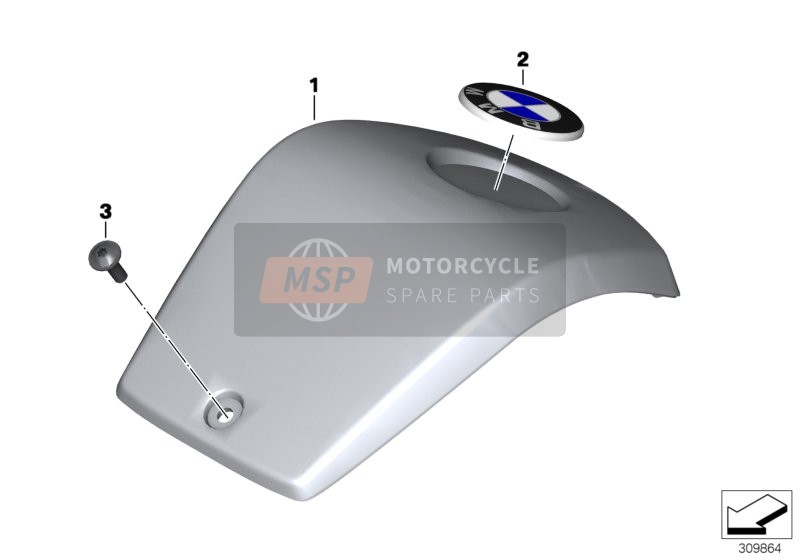 BMW C 650 GT (0133, 0134) 2014 Handlebar cover, center for a 2014 BMW C 650 GT (0133, 0134)