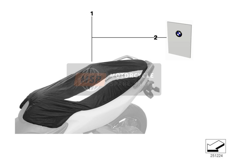 BMW C 650 GT (0133, 0134) 2013 Rain-resistant cover, seat bench for a 2013 BMW C 650 GT (0133, 0134)