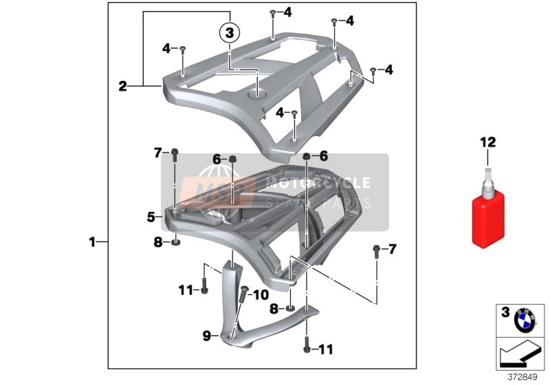 BMW C 650 GT (0133, 0134) 2014 Gepäckbrücke 2 für ein 2014 BMW C 650 GT (0133, 0134)