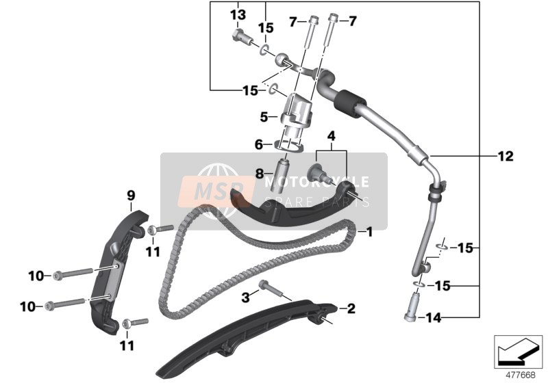 BMW C 650 GT (0133, 0134) 2014 TIMING CHAIN/CHAIN TENSIONER/SLIDE RAIL for a 2014 BMW C 650 GT (0133, 0134)