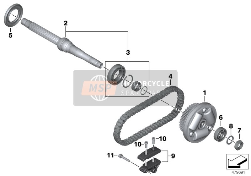 BMW C 650 GT (0133, 0134) 2013 PRIMARY SHAFT for a 2013 BMW C 650 GT (0133, 0134)