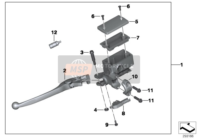 BMW C 650 GT (0133, 0134) 2012 Handremarmatuur achterwiel voor een 2012 BMW C 650 GT (0133, 0134)