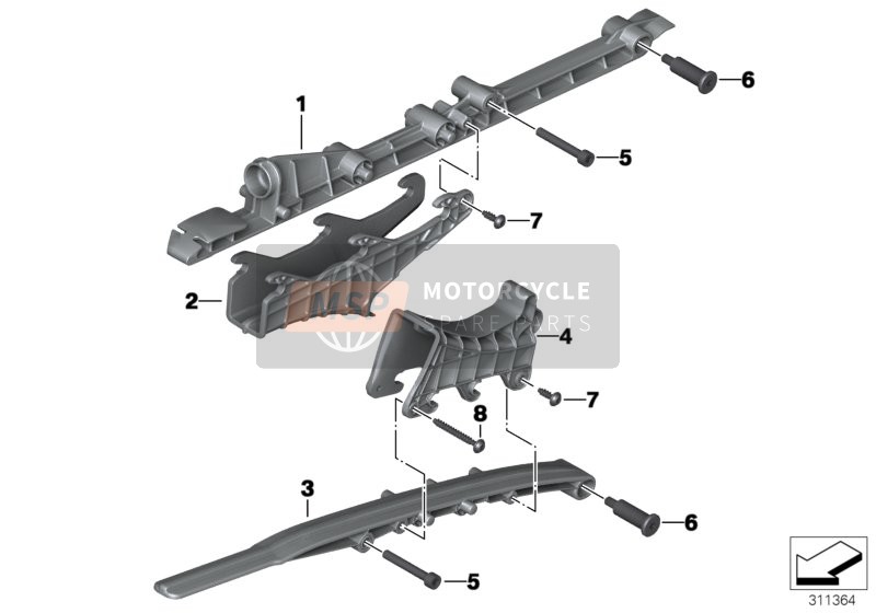 BMW C 650 GT (0133, 0134) 2012 Rear Wheel Swinging Arm Chain Guide for a 2012 BMW C 650 GT (0133, 0134)