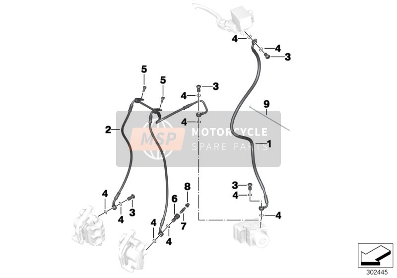 BMW C 650 GT (0133, 0134) 2014 Tuberia de freno delantero ABS para un 2014 BMW C 650 GT (0133, 0134)