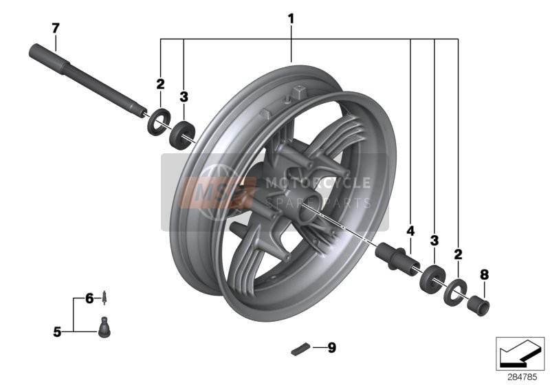 36318527274, Silver Front Wheel, BMW, 0