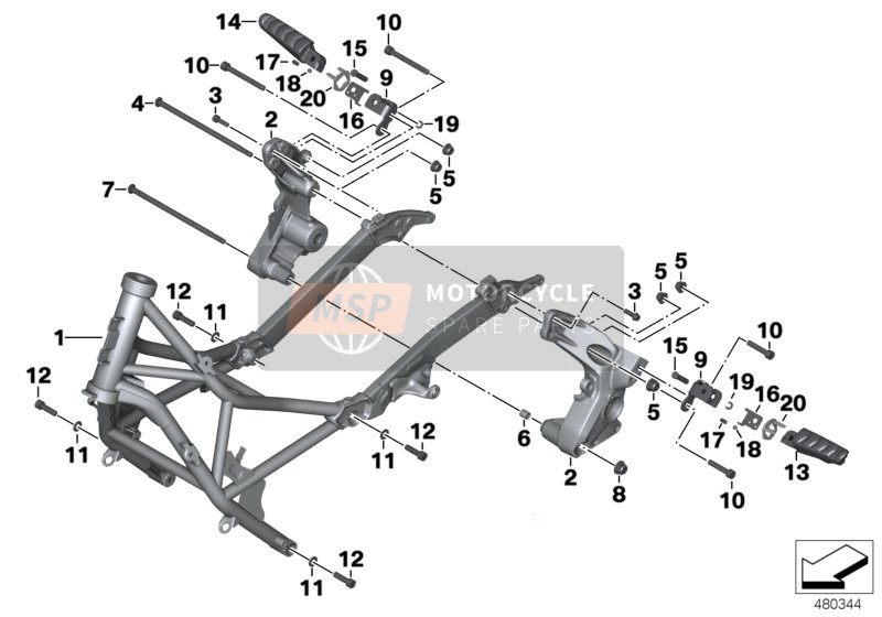 BMW C 650 GT (0133, 0134) 2014 Telaio principale per un 2014 BMW C 650 GT (0133, 0134)