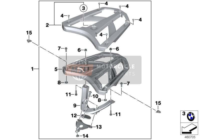 BMW C 650 GT 16 (0C05, 0C15) 2019 Gepäckbrücke 2 für ein 2019 BMW C 650 GT 16 (0C05, 0C15)