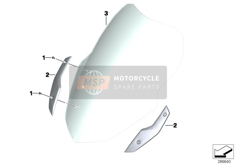 BMW C 650 GT 16 (0C05, 0C15) 2014 Windschutzscheibe / Halterung für ein 2014 BMW C 650 GT 16 (0C05, 0C15)