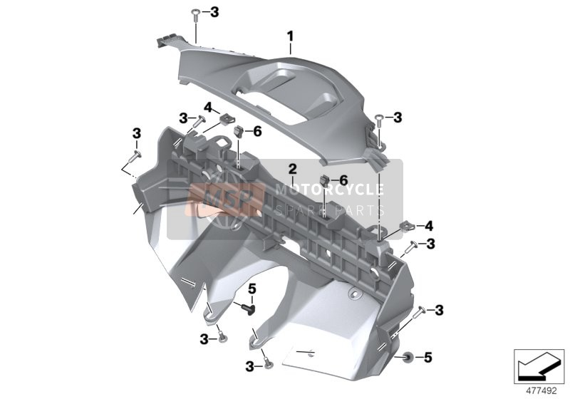 BMW C 650 GT 16 (0C05, 0C15) 2015 Rear Trim Panel, Center for a 2015 BMW C 650 GT 16 (0C05, 0C15)