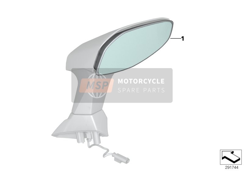 BMW C 650 GT 16 (0C05, 0C15) 2019 Rétroviseur, Lentille asphérique pour un 2019 BMW C 650 GT 16 (0C05, 0C15)