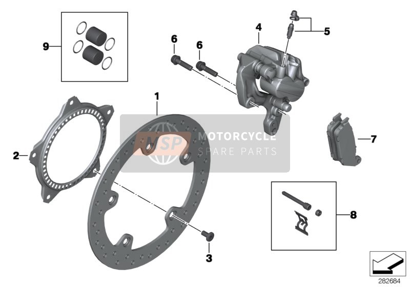 BMW C 650 GT 16 (0C05, 0C15) 2019 REAR WHEEL BRAKE for a 2019 BMW C 650 GT 16 (0C05, 0C15)