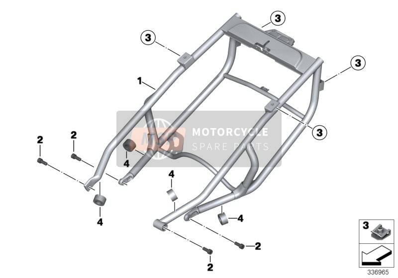 BMW C 650 GT 16 (0C05, 0C15) 2015 Cadre arrière pour un 2015 BMW C 650 GT 16 (0C05, 0C15)