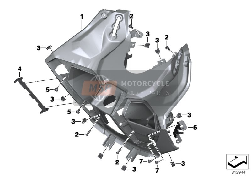 BMW C 650 Sport 16 (0C04, 0C14) 2017 Beenschild voor een 2017 BMW C 650 Sport 16 (0C04, 0C14)