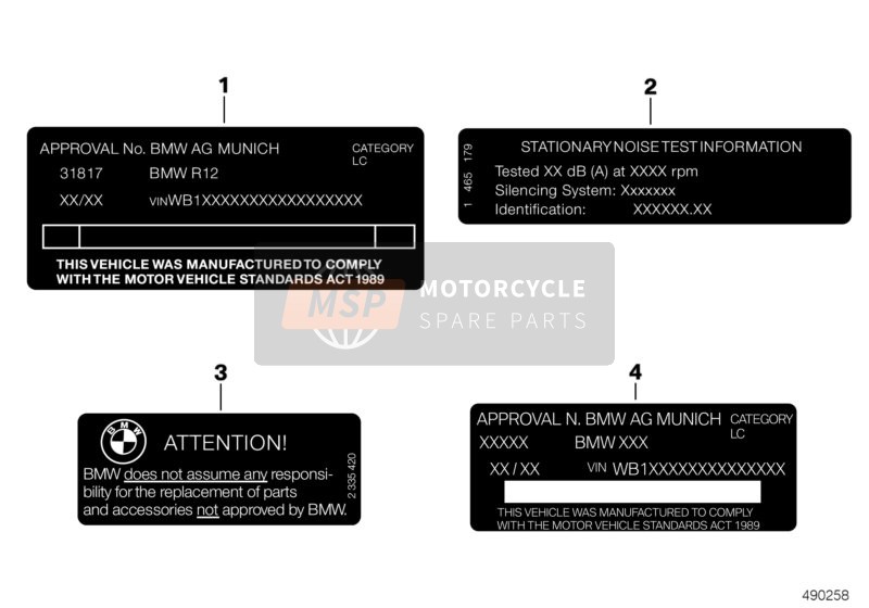 BMW C 650 Sport 16 (0C04, 0C14) 2019 Étiquettes pour l'Australie pour un 2019 BMW C 650 Sport 16 (0C04, 0C14)