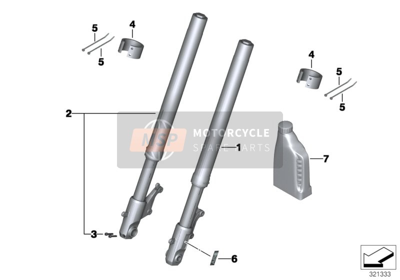 BMW C 650 Sport 16 (0C04, 0C14) 2015 Horquilla telescópica para un 2015 BMW C 650 Sport 16 (0C04, 0C14)