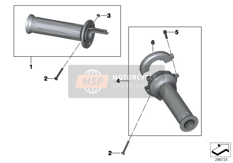 BMW C 650 Sport 16 (0C04, 0C14) 2017 Poignées de guidon pour un 2017 BMW C 650 Sport 16 (0C04, 0C14)