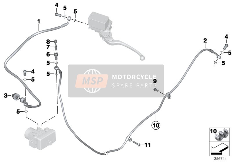 BMW C evolution (0C03) 2016 BRAKE LINES, ABS REAR for a 2016 BMW C evolution (0C03)