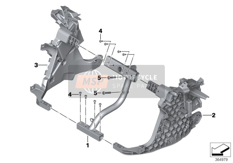 BMW C evolution (0C03) 2014 Bevestiging voorkantbekleding voor een 2014 BMW C evolution (0C03)