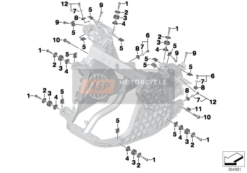 BMW C evolution (0C03) 2019 Front Carrier on Left/Right for a 2019 BMW C evolution (0C03)