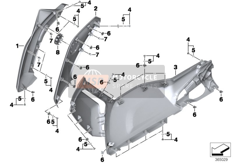 BMW C evolution (0C03) 2014 Carenado, Sección lateral, Delantero para un 2014 BMW C evolution (0C03)