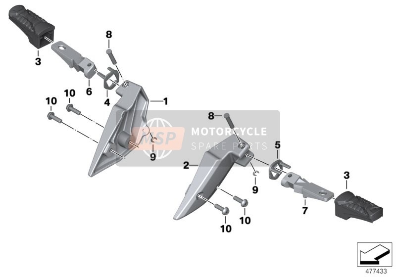 BMW C evolution (0C03) 2018 Reposapiés traseros para un 2018 BMW C evolution (0C03)