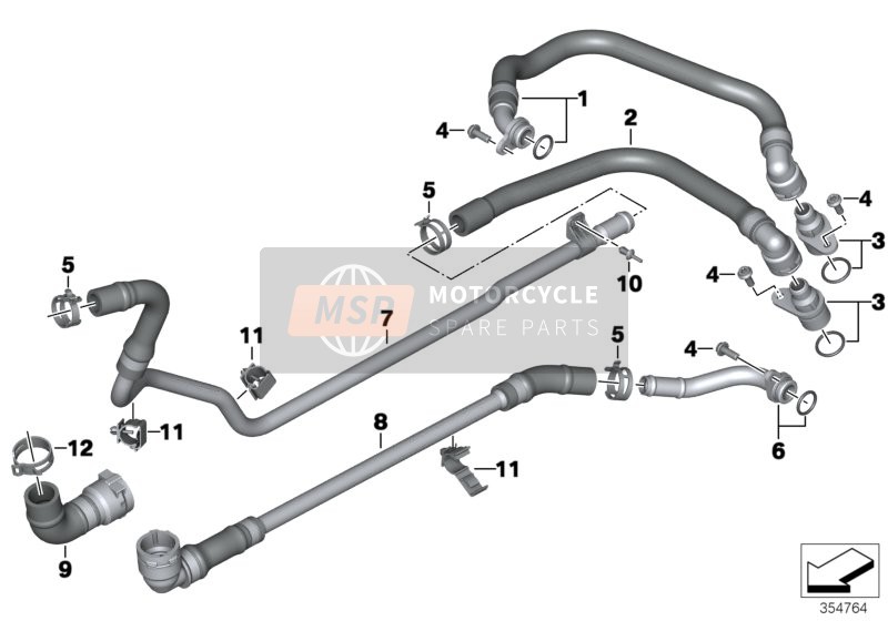 BMW C evolution (0C03) 2015 Tubería de líquido refrigerante para un 2015 BMW C evolution (0C03)