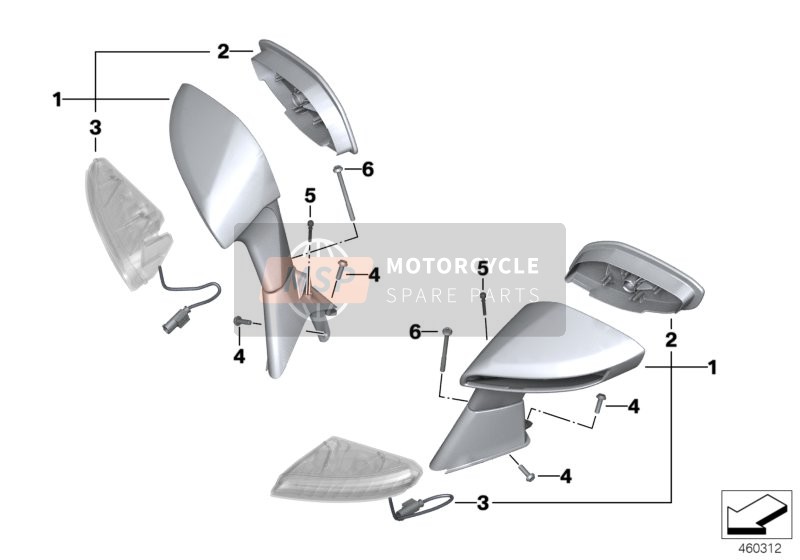 BMW C evolution (0C03) 2014 Specchio / frecce LED per un 2014 BMW C evolution (0C03)