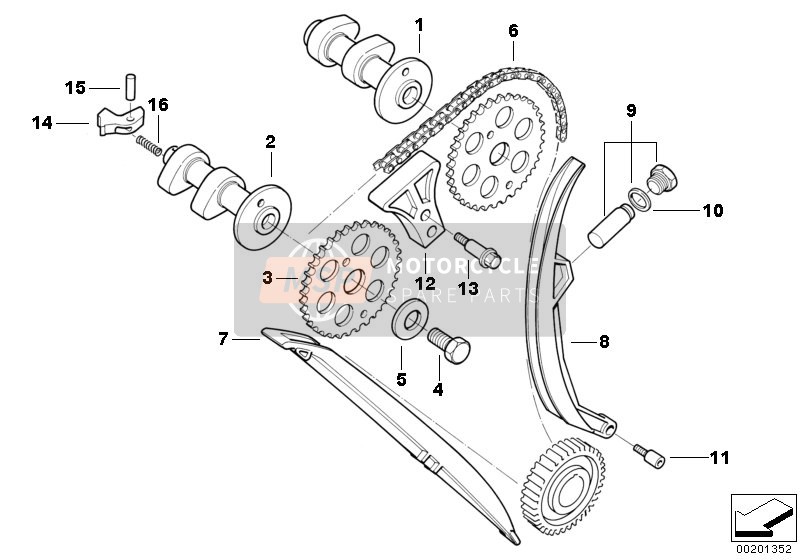 Ventilsteuerung-Nockenwelle/Kettentrieb