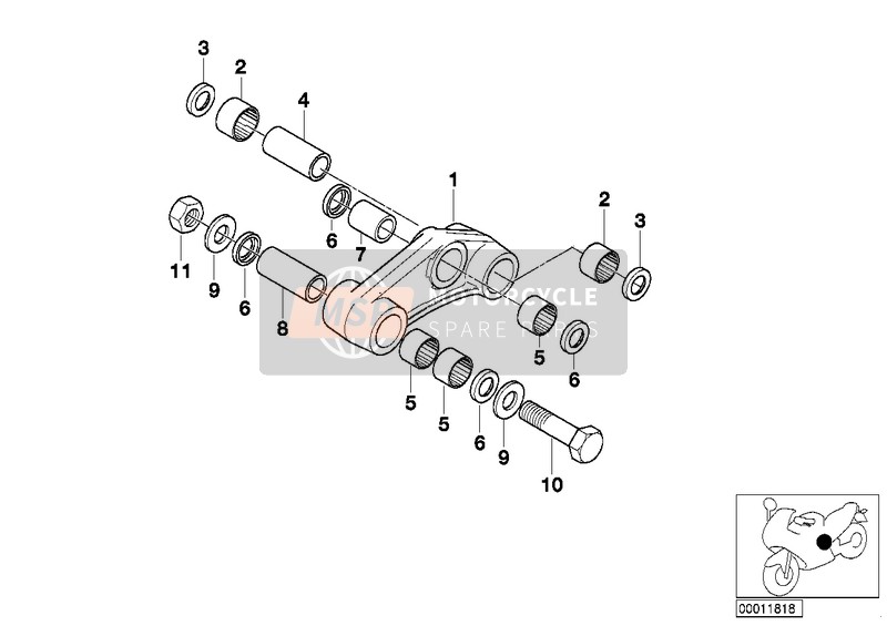 BMW F 650 94 (0161) 1994 Pcs de renvoi p suspension roue arriere pour un 1994 BMW F 650 94 (0161)