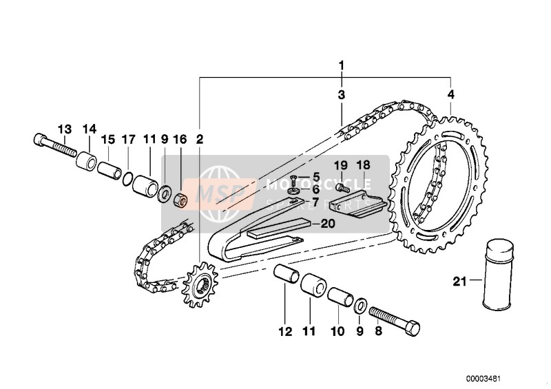 BMW F 650 94 (0161) 1998 Trasmissione a cadena per un 1998 BMW F 650 94 (0161)