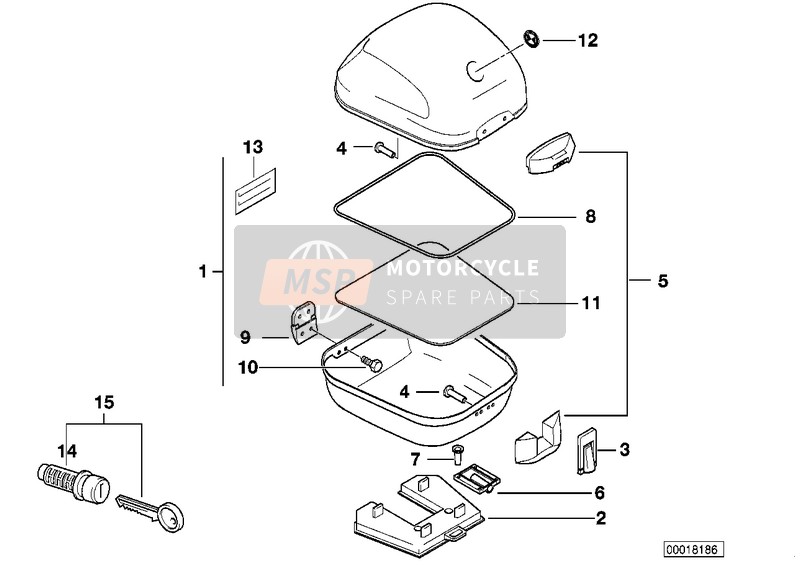 BMW F 650 94 (0161) 1998 Topcase für ein 1998 BMW F 650 94 (0161)