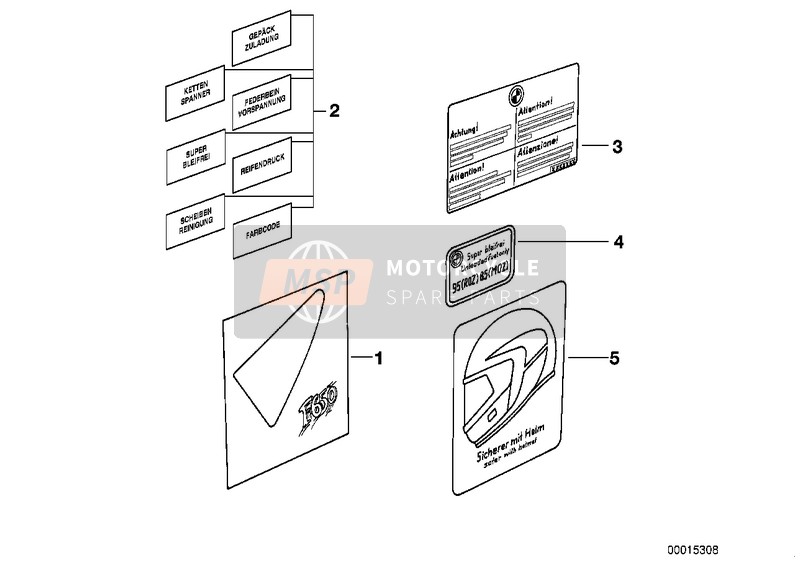 BMW F 650 97 (0162) 2000 Etiquette adhésive 2 pour un 2000 BMW F 650 97 (0162)