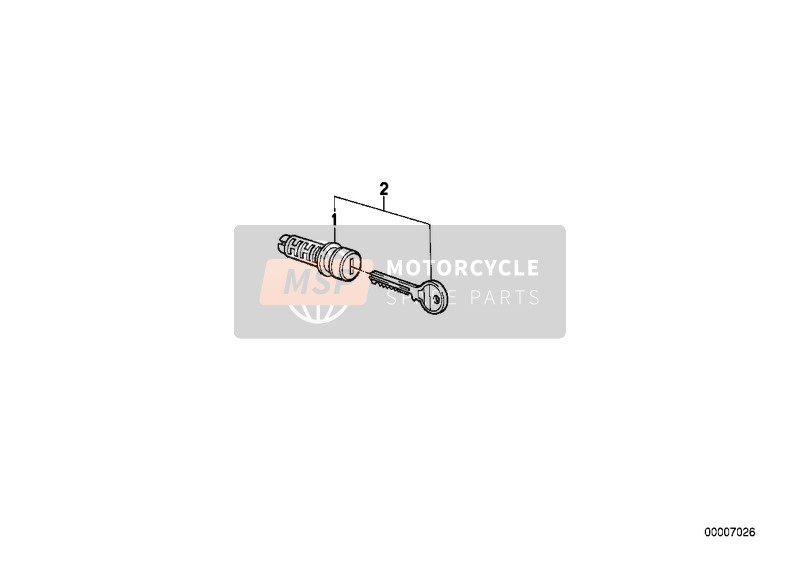 BMW F 650 97 (0162) 1997 Deurslotenset koffer 2 voor een 1997 BMW F 650 97 (0162)