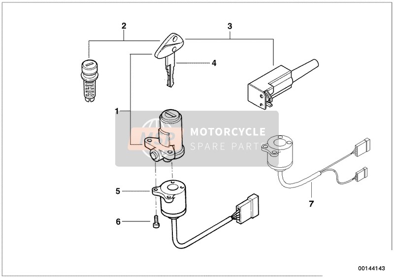 BMW F 650 97 (0162) 1998 Jeu de serrures 1 pour un 1998 BMW F 650 97 (0162)