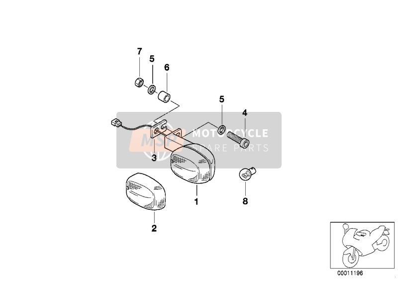 BMW F 650 97 (0162) 1999 TURN INDICATOR for a 1999 BMW F 650 97 (0162)