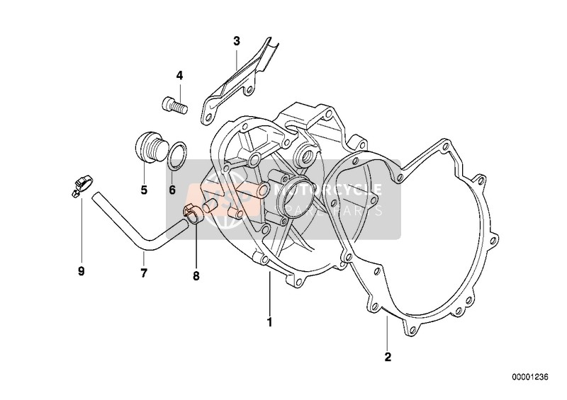 BMW F 650 97 (0162) 1997 Coperchio di carter del motore destra per un 1997 BMW F 650 97 (0162)