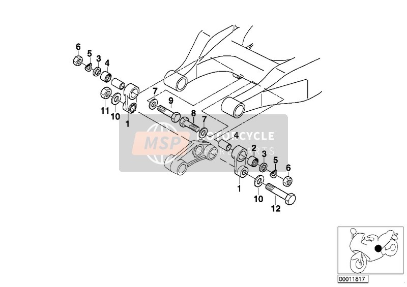 BMW F 650 97 (0162) 1997 Tiranti con fissaggio per un 1997 BMW F 650 97 (0162)