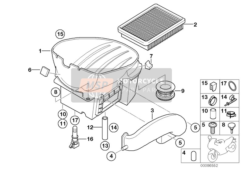 BMW F 650 CS 02 (0174,0184) 2001 INTAKE SOUND SYSTEM for a 2001 BMW F 650 CS 02 (0174,0184)