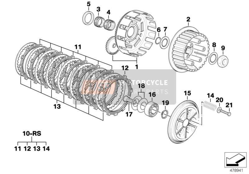 BMW F 650 CS 02 (0174,0184) 2000 Embrayage - pièces singul. pour un 2000 BMW F 650 CS 02 (0174,0184)