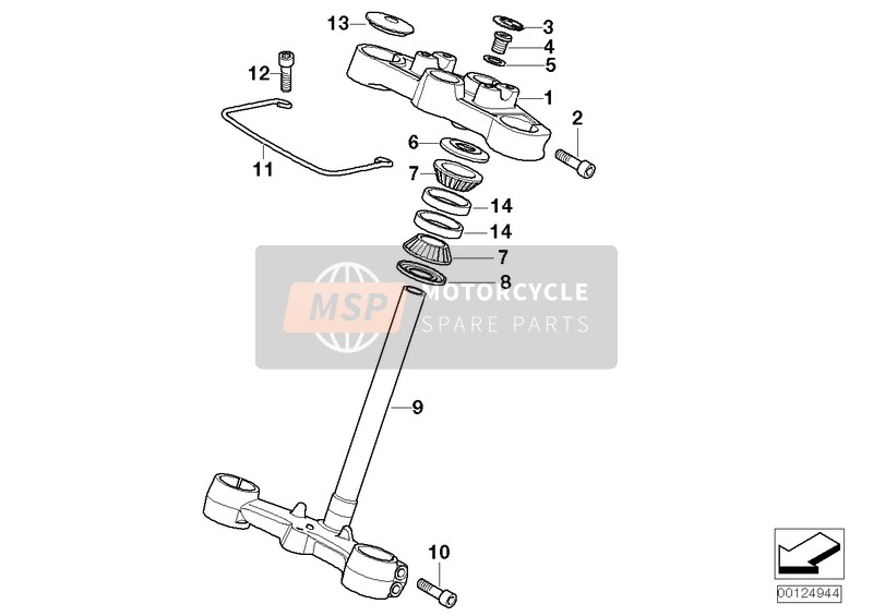 31427658559, Gabelbrücke Oben Silber, BMW, 0