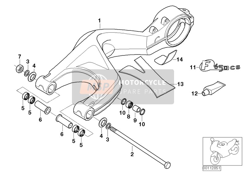 BMW F 650 CS 02 (0174,0184) 2000 Bras oscillant pour un 2000 BMW F 650 CS 02 (0174,0184)