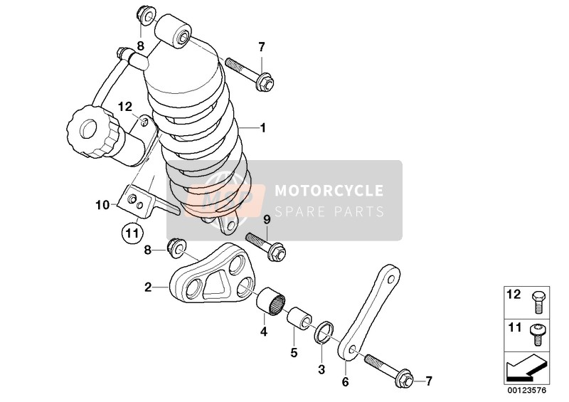 BMW F 650 CS 02 (0174,0184) 2003 SPRING STRUT COMFORT for a 2003 BMW F 650 CS 02 (0174,0184)