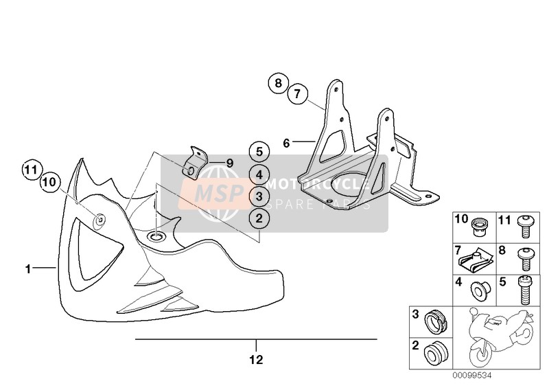 71607665497, Kit Supplementare Spoiler Motore, BMW, 0