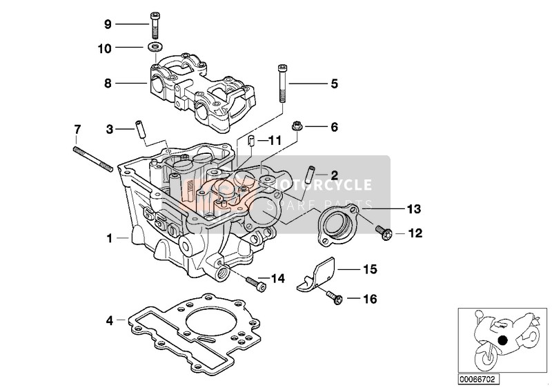 BMW F 650 CS 04 (0177,0187) 2004 Cabeza de cilindro para un 2004 BMW F 650 CS 04 (0177,0187)