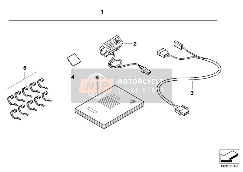 BMW F 650 CS 04 (0177,0187) 2003 Necessaire feux de detresse 1 pour un 2003 BMW F 650 CS 04 (0177,0187)