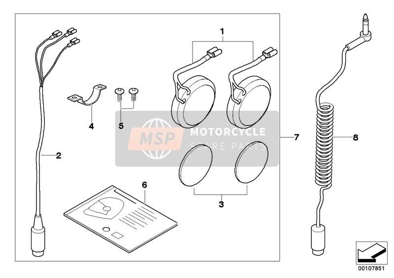 BMW F 650 CS 04 (0177,0187) 2004 Helmeinbausatz für Audio-System für ein 2004 BMW F 650 CS 04 (0177,0187)