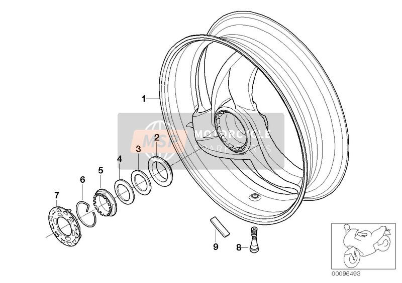 BMW F 650 CS 04 (0177,0187) 2004 Ruota posteriore per un 2004 BMW F 650 CS 04 (0177,0187)