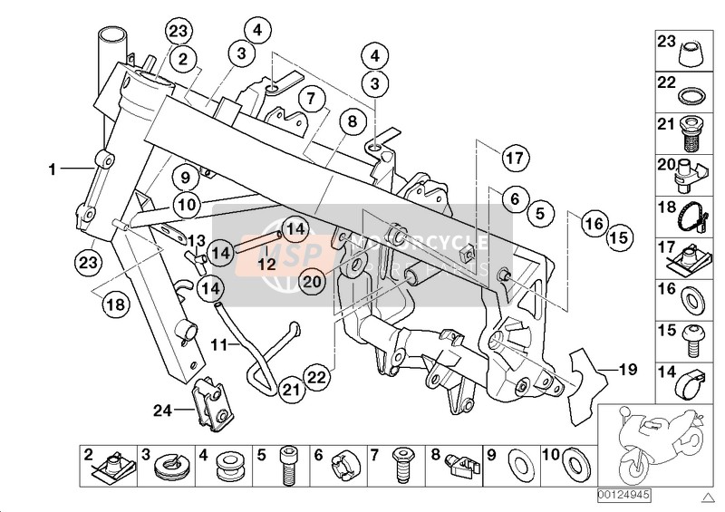 BMW F 650 CS 04 (0177,0187) 2005 MOTORCYCLE FRAME for a 2005 BMW F 650 CS 04 (0177,0187)